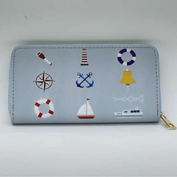 HEIMISH USA Handbags - Wallet Nautical Sailing Sailboat Ocean Beach Blue Lighthouse Travel Beachy New